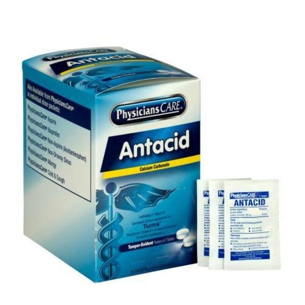 Antacid Tablets, 2 Count, PK50, First Aid Only, Mfr#: 90089